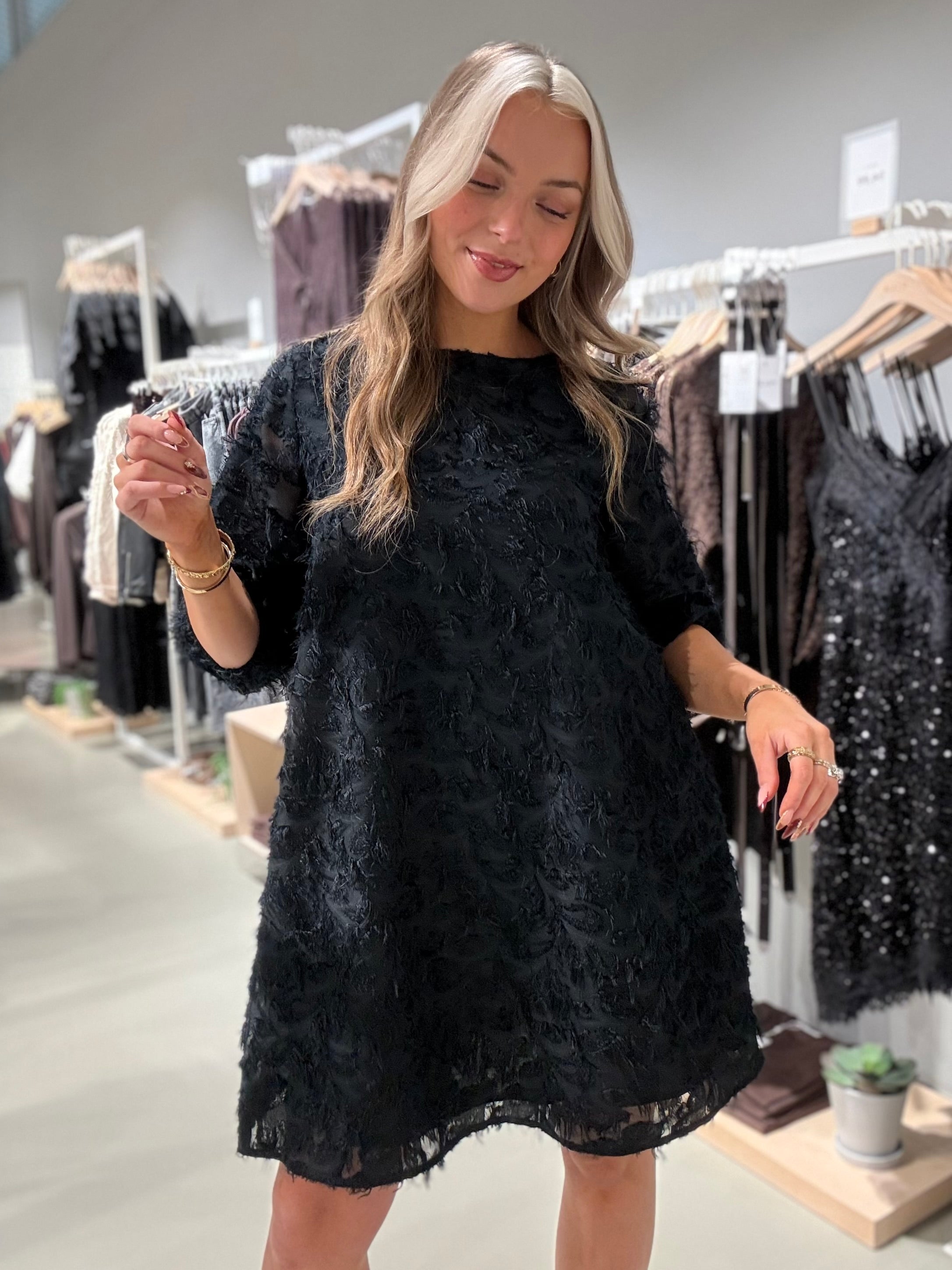 VILACILA Short Dress - Black Beauty